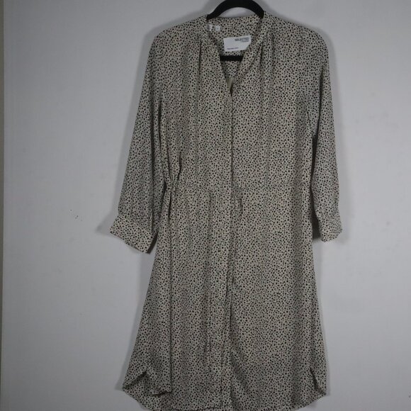 Select Femme Shirt Dress Midi Size M Long Sleeve Button UP - Picture 1 of 16